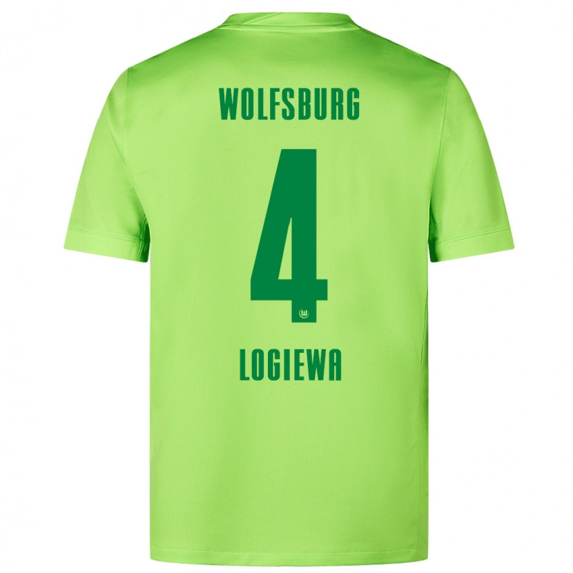 Danxen Kinderen Luca Logiewa #4 Fluorescerend Groen Thuisshirt Thuistenue 2024/25 T-Shirt