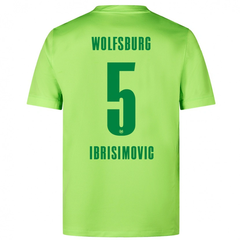 Danxen Kinderen Amar Ibrisimovic #5 Fluorescerend Groen Thuisshirt Thuistenue 2024/25 T-Shirt