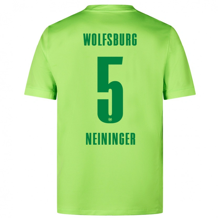 Danxen Kinderen Tim Neininger #5 Fluorescerend Groen Thuisshirt Thuistenue 2024/25 T-Shirt