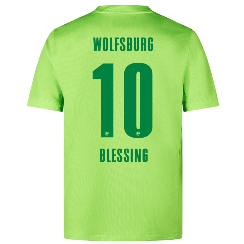 Danxen Kinderen Èlisée Blessing #10 Fluorescerend Groen Thuisshirt Thuistenue 2024/25 T-Shirt