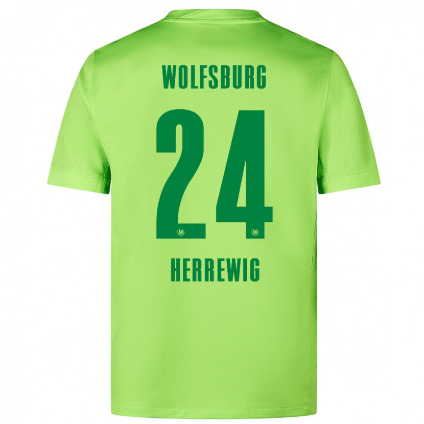 Danxen Kinderen Max Herrewig #24 Fluorescerend Groen Thuisshirt Thuistenue 2024/25 T-Shirt