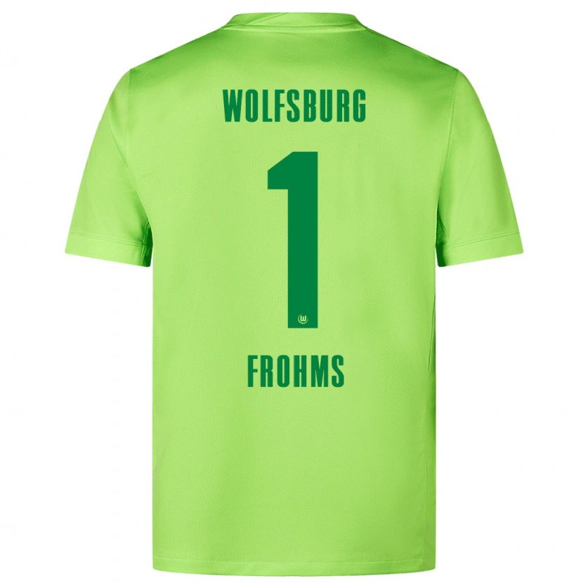 Danxen Kinderen Merle Frohms #1 Fluorescerend Groen Thuisshirt Thuistenue 2024/25 T-Shirt