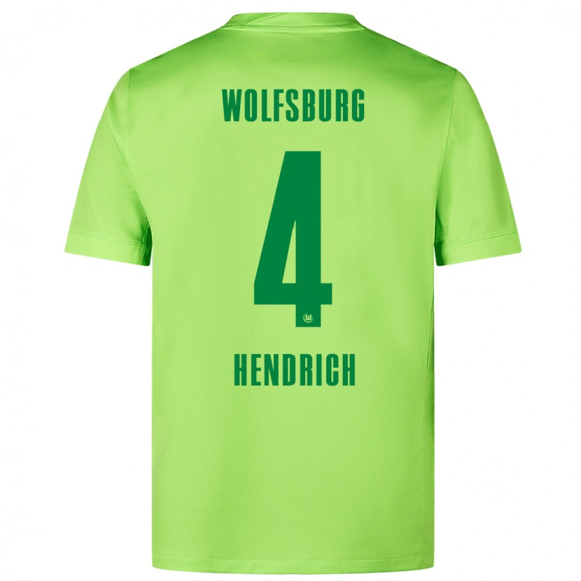 Danxen Kinderen Kathrin Hendrich #4 Fluorescerend Groen Thuisshirt Thuistenue 2024/25 T-Shirt