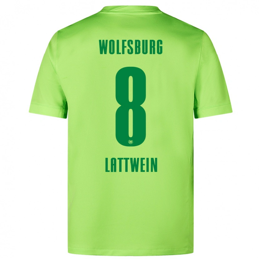 Danxen Kinderen Lena Lattwein #8 Fluorescerend Groen Thuisshirt Thuistenue 2024/25 T-Shirt