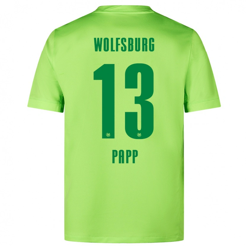 Danxen Kinderen Luca Papp #13 Fluorescerend Groen Thuisshirt Thuistenue 2024/25 T-Shirt