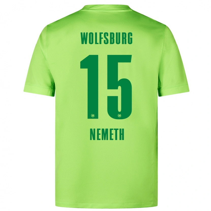 Danxen Kinderen Diána Németh #15 Fluorescerend Groen Thuisshirt Thuistenue 2024/25 T-Shirt