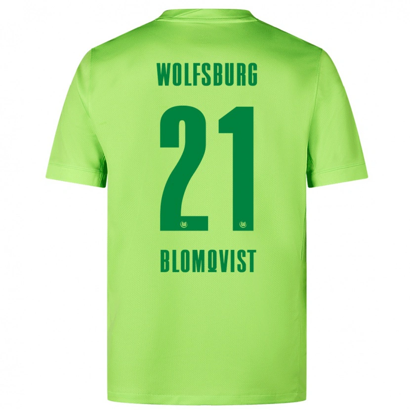 Danxen Kinderen Rebecka Blomqvist #21 Fluorescerend Groen Thuisshirt Thuistenue 2024/25 T-Shirt