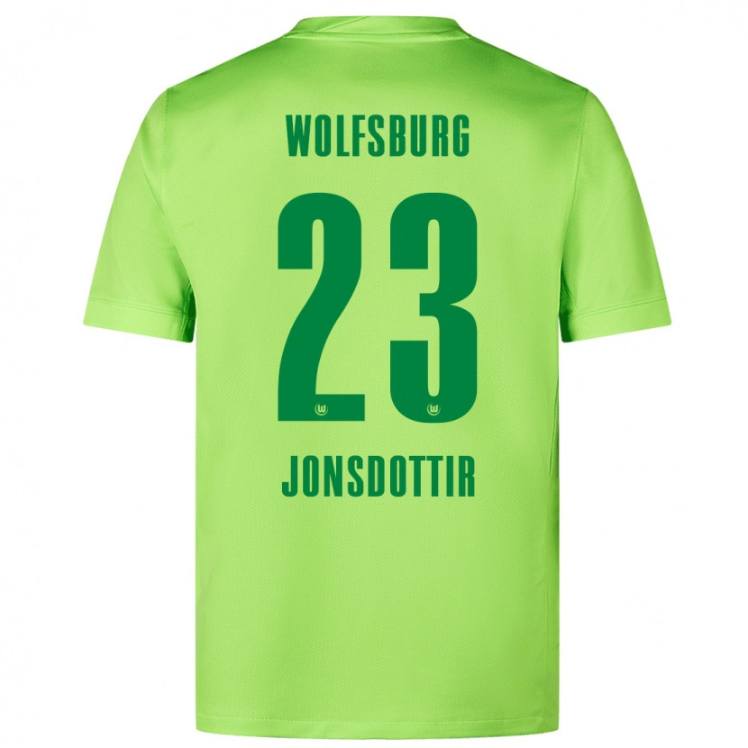 Danxen Kinderen Sveindís Jane Jónsdóttir #23 Fluorescerend Groen Thuisshirt Thuistenue 2024/25 T-Shirt