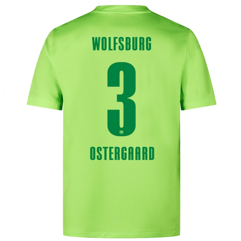 Danxen Kinderen Christian Östergaard #3 Fluorescerend Groen Thuisshirt Thuistenue 2024/25 T-Shirt