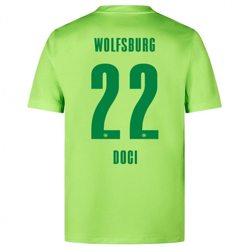 Danxen Kinderen Adrian Doci #22 Fluorescerend Groen Thuisshirt Thuistenue 2024/25 T-Shirt