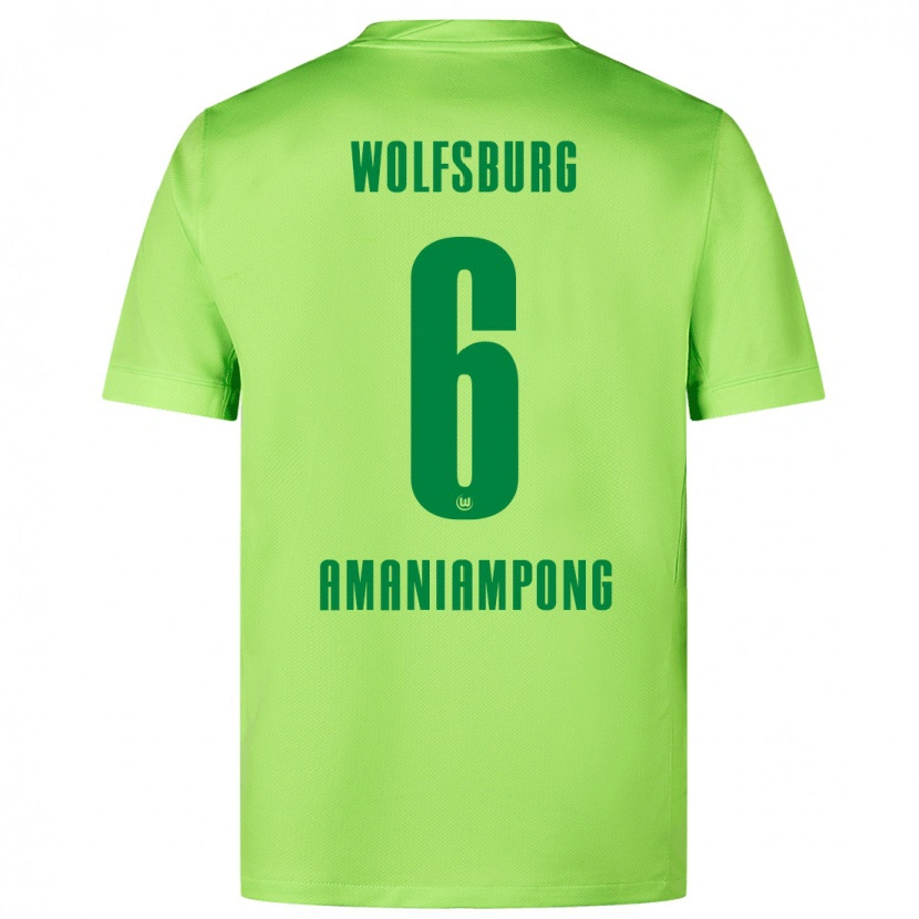 Danxen Kinderen Marces Amaniampong #6 Fluorescerend Groen Thuisshirt Thuistenue 2024/25 T-Shirt