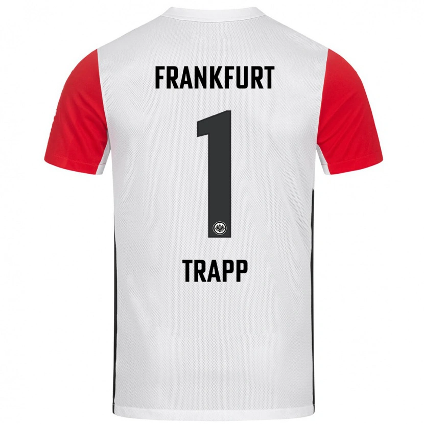 Danxen Kinderen Kevin Trapp #1 Wit Rood Thuisshirt Thuistenue 2024/25 T-Shirt