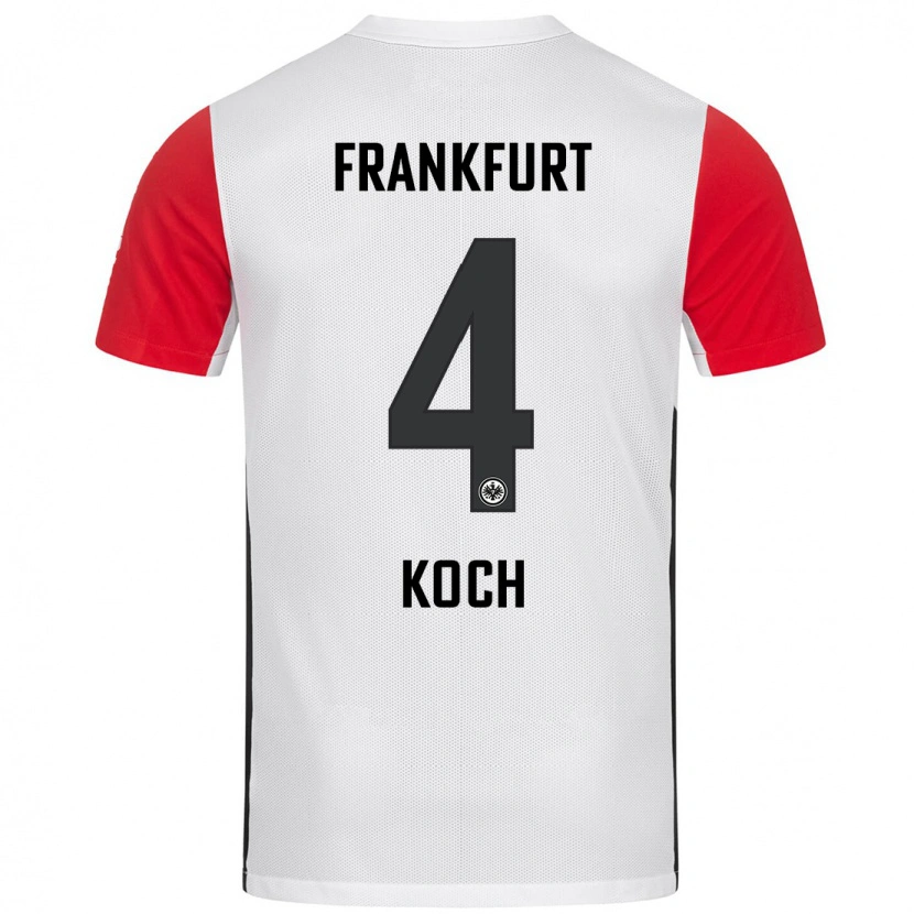 Danxen Kinderen Robin Koch #4 Wit Rood Thuisshirt Thuistenue 2024/25 T-Shirt