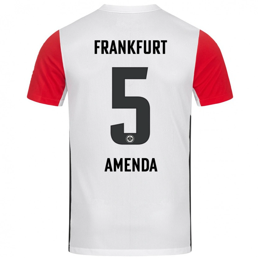 Danxen Kinderen Aurèle Amenda #5 Wit Rood Thuisshirt Thuistenue 2024/25 T-Shirt