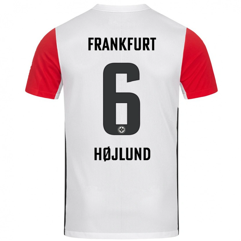 Danxen Kinderen Oscar Højlund #6 Wit Rood Thuisshirt Thuistenue 2024/25 T-Shirt