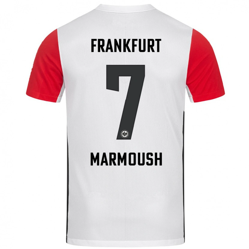 Danxen Kinderen Omar Marmoush #7 Wit Rood Thuisshirt Thuistenue 2024/25 T-Shirt