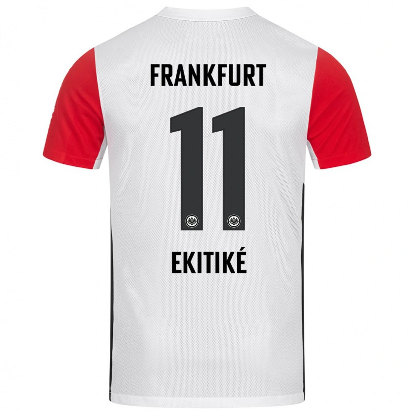 Danxen Kinderen Hugo Ekitiké #11 Wit Rood Thuisshirt Thuistenue 2024/25 T-Shirt