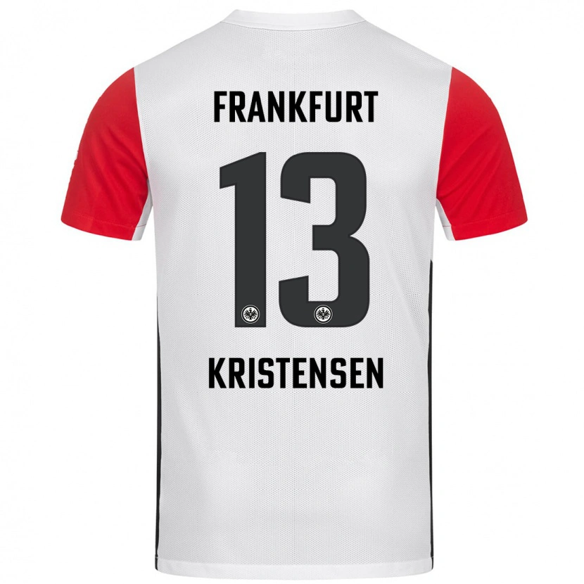 Danxen Kinderen Rasmus Kristensen #13 Wit Rood Thuisshirt Thuistenue 2024/25 T-Shirt