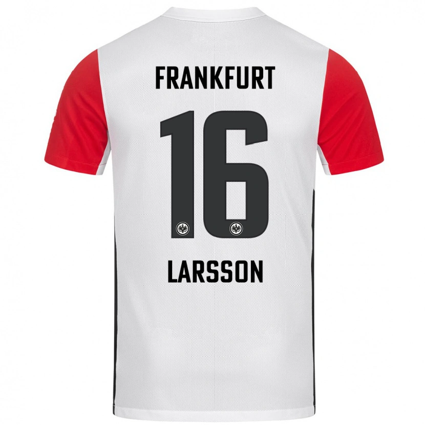 Danxen Kinderen Hugo Larsson #16 Wit Rood Thuisshirt Thuistenue 2024/25 T-Shirt