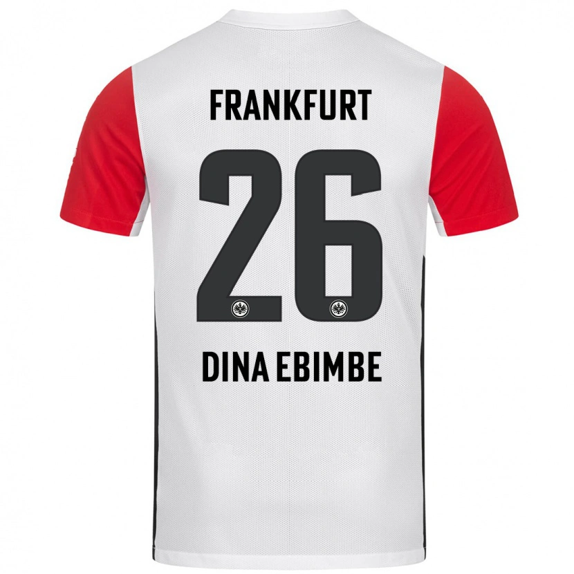 Danxen Kinderen Junior Dina Ebimbe #26 Wit Rood Thuisshirt Thuistenue 2024/25 T-Shirt