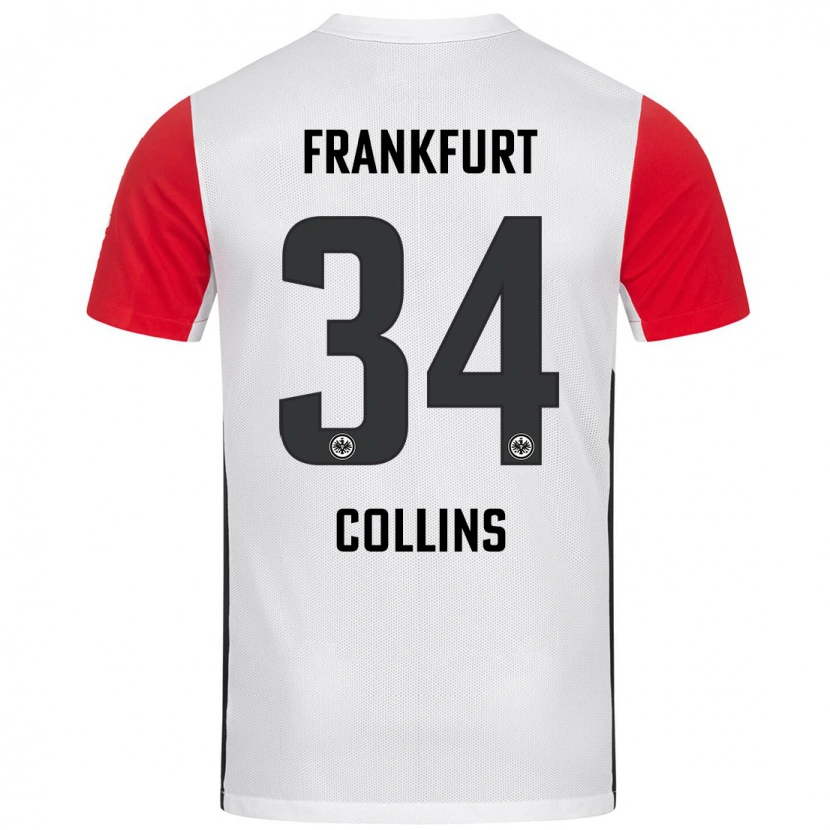 Danxen Kinderen Nnamdi Collins #34 Wit Rood Thuisshirt Thuistenue 2024/25 T-Shirt