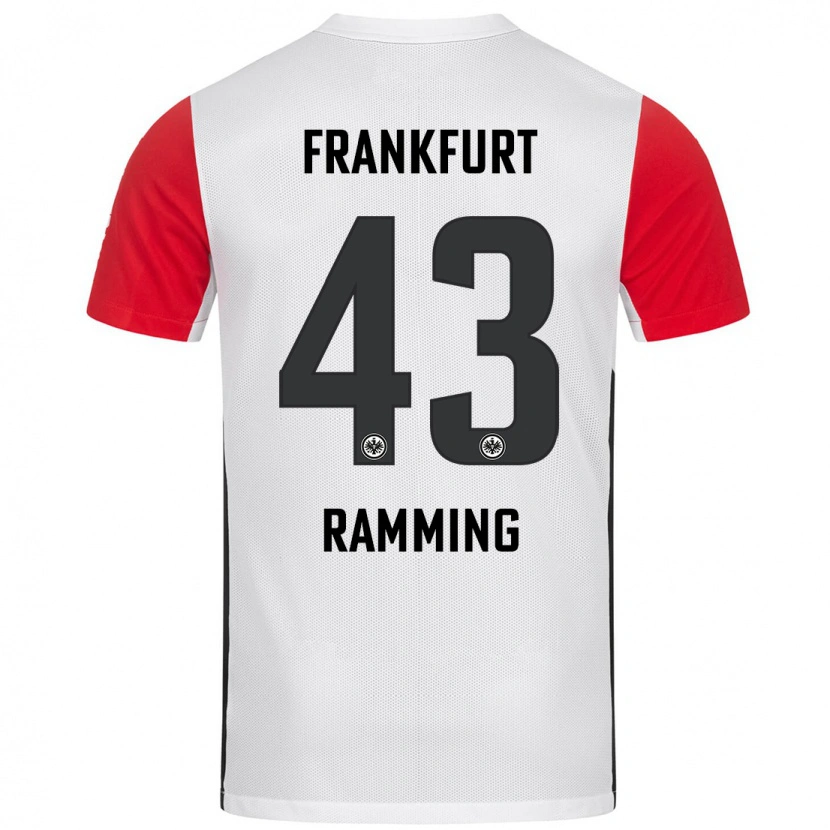 Danxen Kinderen Nils Ramming #43 Wit Rood Thuisshirt Thuistenue 2024/25 T-Shirt