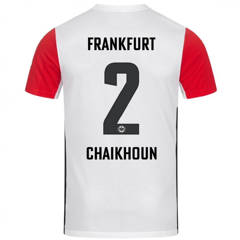 Danxen Kinderen Ayoub Chaikhoun #2 Wit Rood Thuisshirt Thuistenue 2024/25 T-Shirt