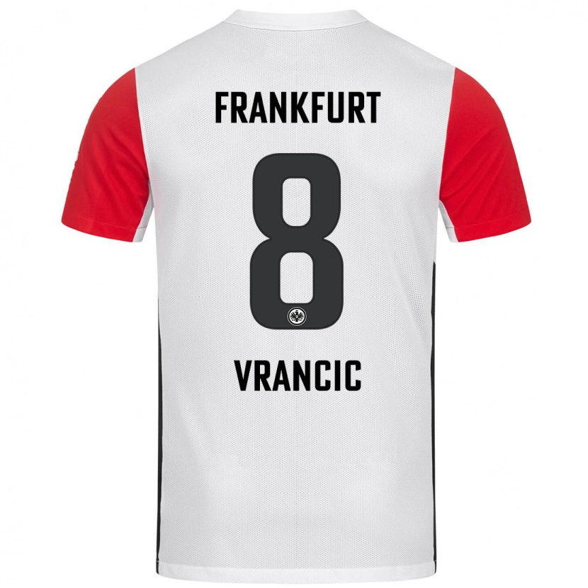 Danxen Kinderen Mario Vrancic #8 Wit Rood Thuisshirt Thuistenue 2024/25 T-Shirt