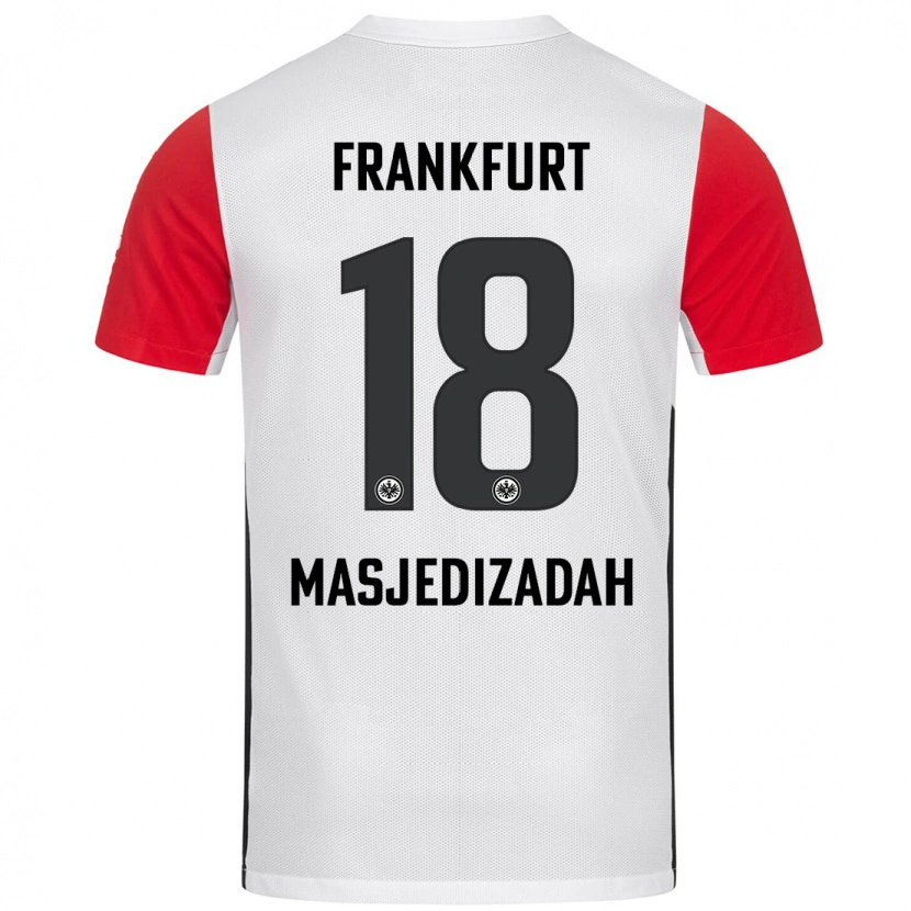 Danxen Kinderen Abolfazl Masjedizadah #18 Wit Rood Thuisshirt Thuistenue 2024/25 T-Shirt