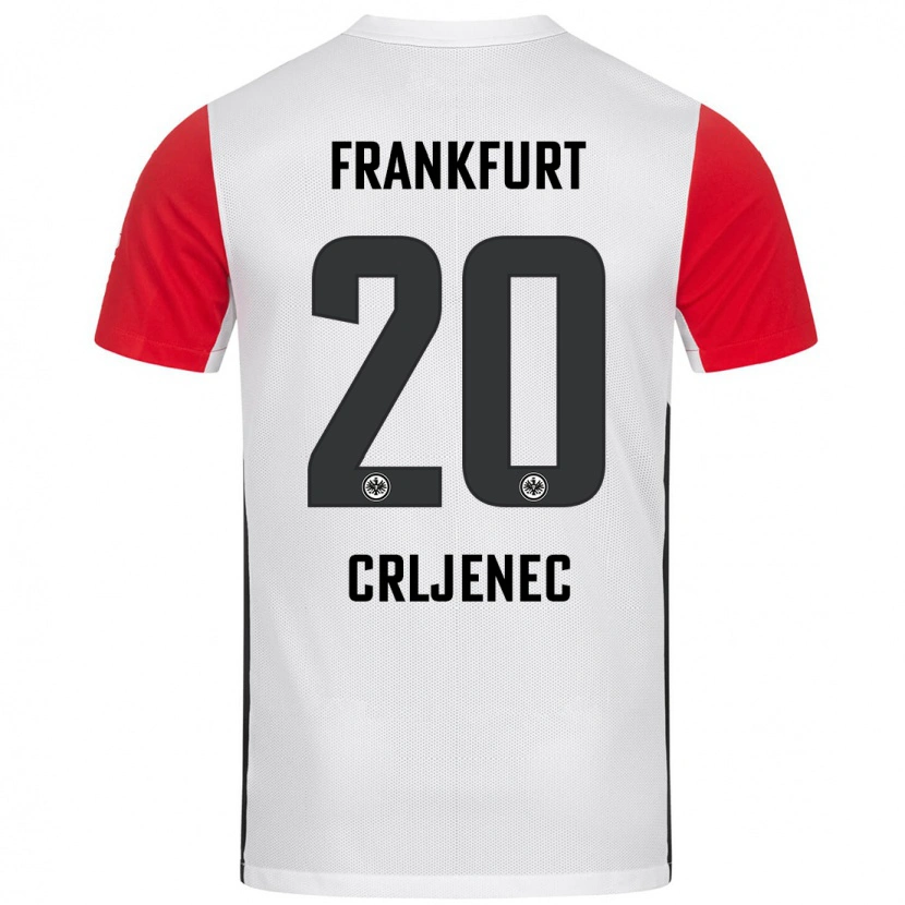 Danxen Kinderen Dominik Crljenec #20 Wit Rood Thuisshirt Thuistenue 2024/25 T-Shirt