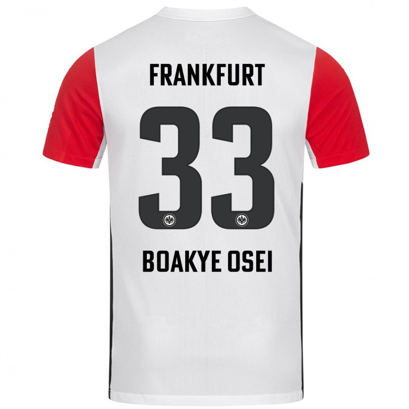 Danxen Kinderen Derek Boakye-Osei #33 Wit Rood Thuisshirt Thuistenue 2024/25 T-Shirt