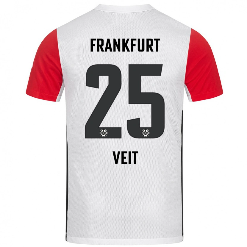 Danxen Kinderen Jella Veit #25 Wit Rood Thuisshirt Thuistenue 2024/25 T-Shirt