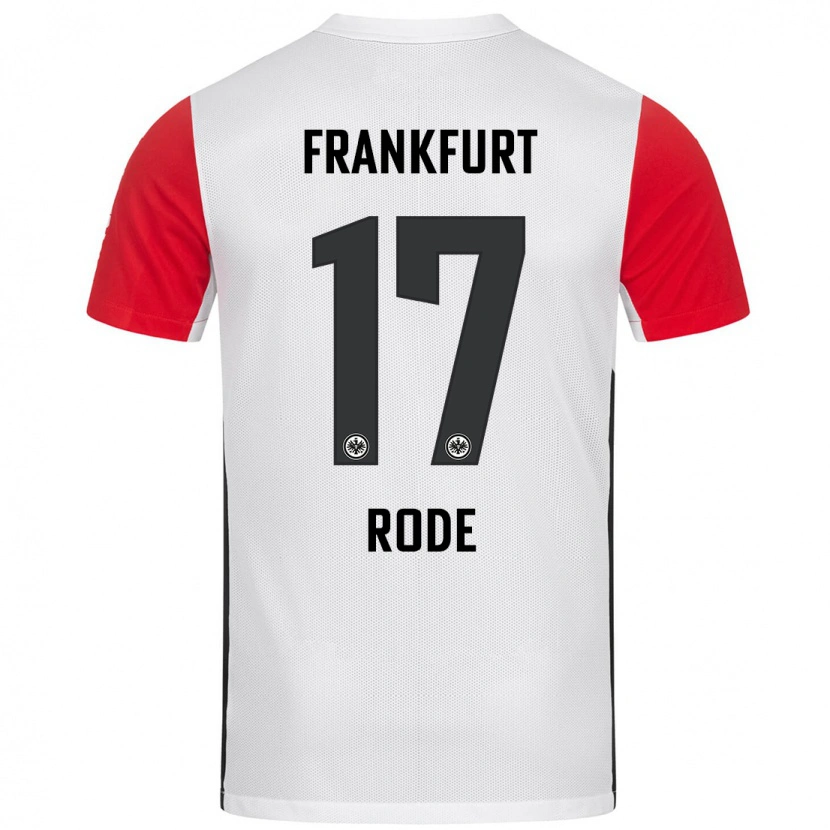 Danxen Kinderen Sebastian Rode #17 Wit Rood Thuisshirt Thuistenue 2024/25 T-Shirt