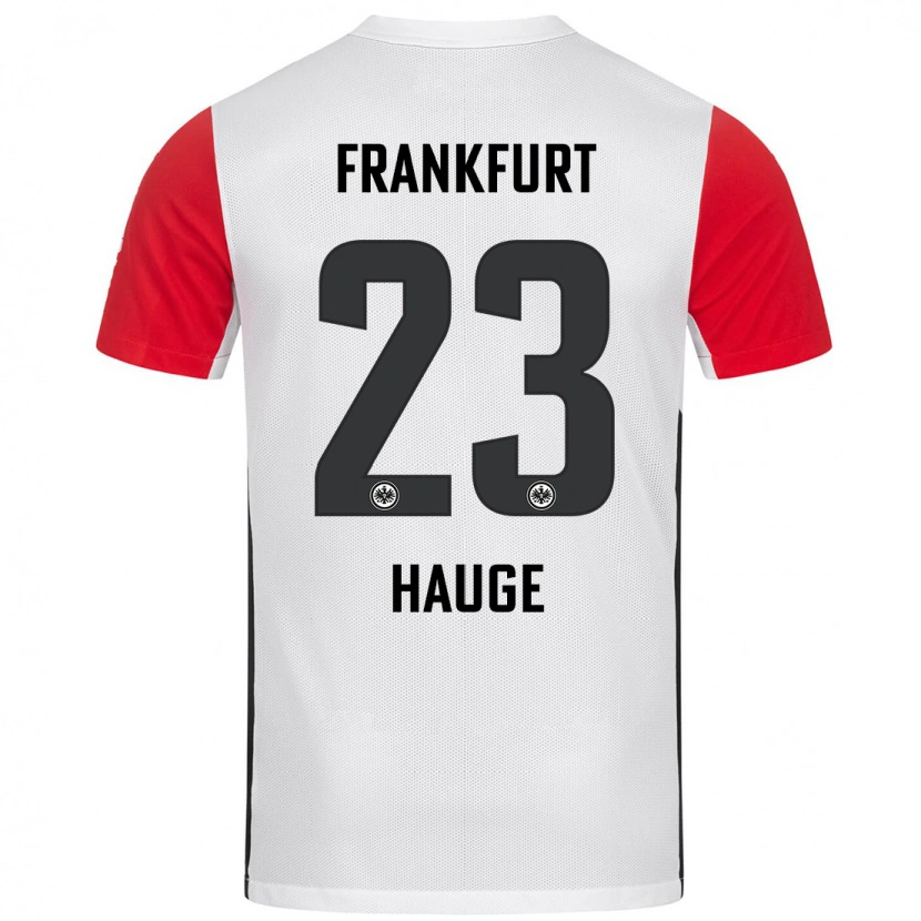 Danxen Kinderen Jens Petter Hauge #23 Wit Rood Thuisshirt Thuistenue 2024/25 T-Shirt