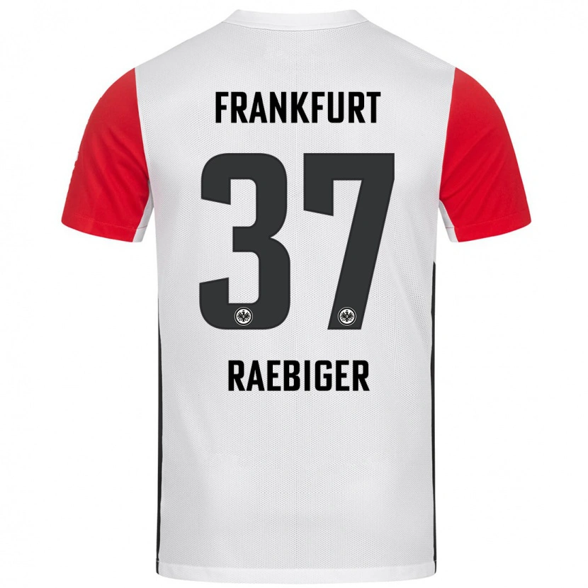 Danxen Kinderen Sidney Raebiger #37 Wit Rood Thuisshirt Thuistenue 2024/25 T-Shirt