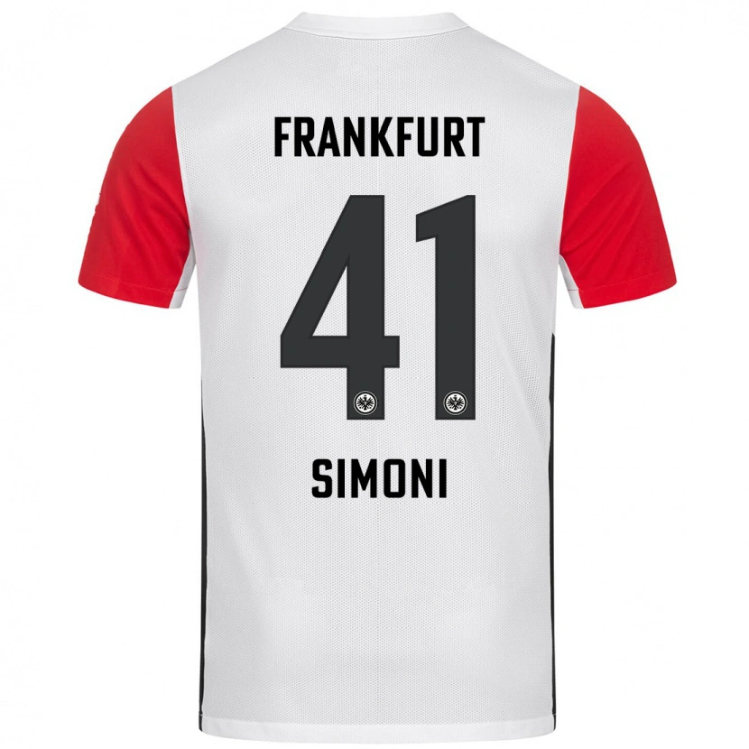 Danxen Kinderen Simon Simoni #41 Wit Rood Thuisshirt Thuistenue 2024/25 T-Shirt