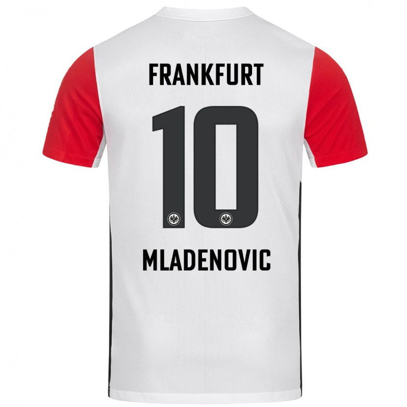 Danxen Kinderen Marko Mladenovic #10 Wit Rood Thuisshirt Thuistenue 2024/25 T-Shirt