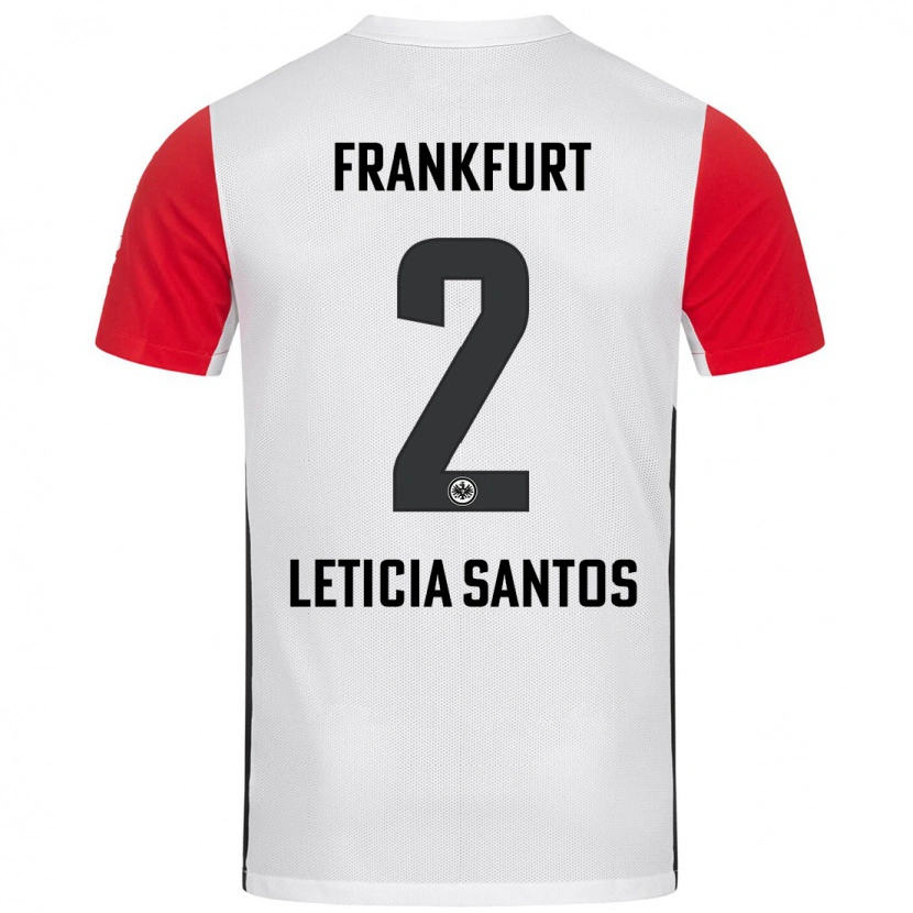 Danxen Kinderen Letícia Santos De Oliveira #2 Wit Rood Thuisshirt Thuistenue 2024/25 T-Shirt