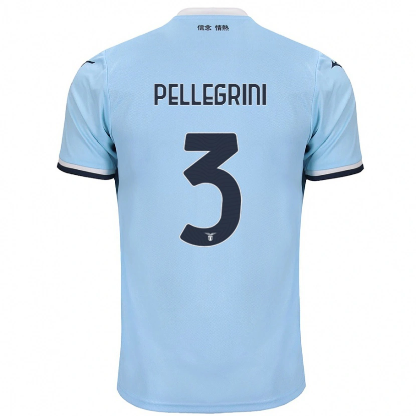 Danxen Kinderen Luca Pellegrini #3 Blauw Thuisshirt Thuistenue 2024/25 T-Shirt