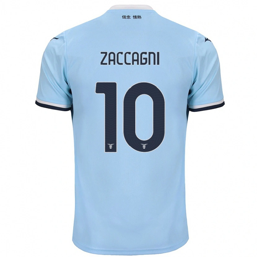 Danxen Kinderen Mattia Zaccagni #10 Blauw Thuisshirt Thuistenue 2024/25 T-Shirt