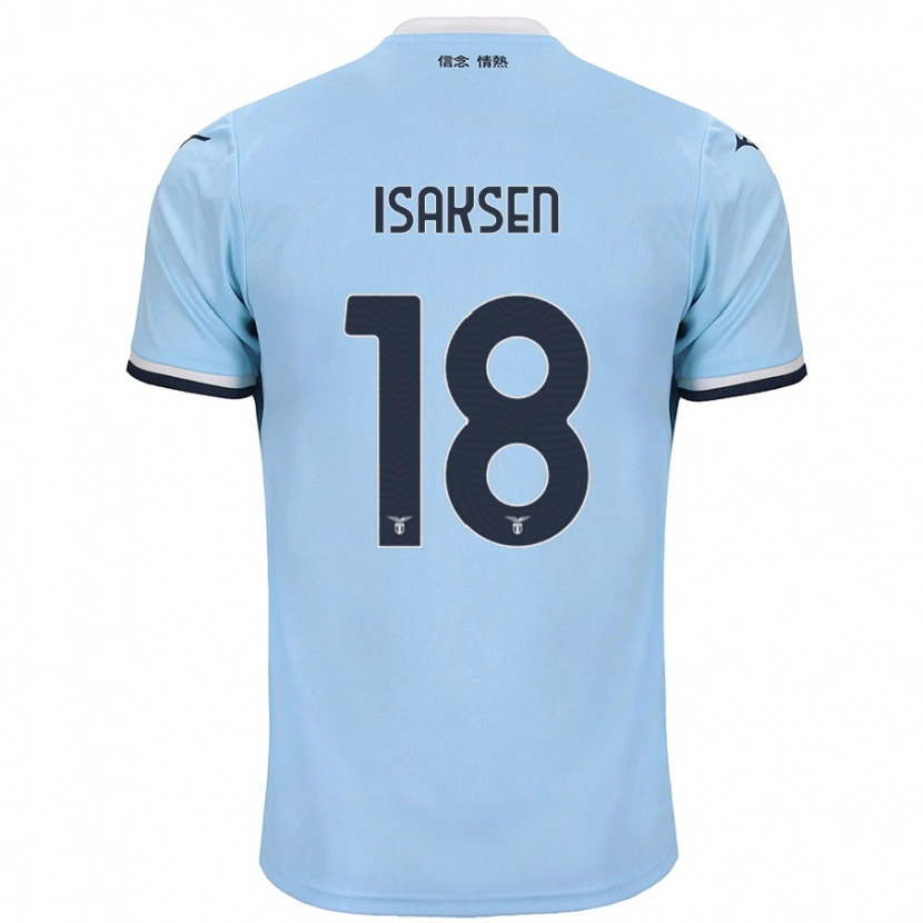 Danxen Kinderen Gustav Isaksen #18 Blauw Thuisshirt Thuistenue 2024/25 T-Shirt