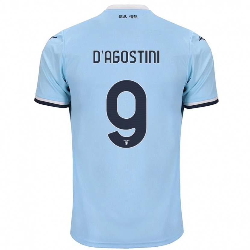 Danxen Kinderen Lorenzo D'agostini #9 Blauw Thuisshirt Thuistenue 2024/25 T-Shirt