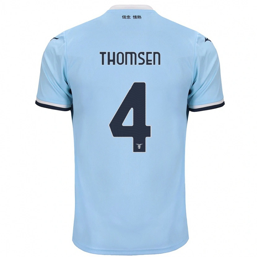 Danxen Kinderen Maria Møller Thomsen #4 Blauw Thuisshirt Thuistenue 2024/25 T-Shirt