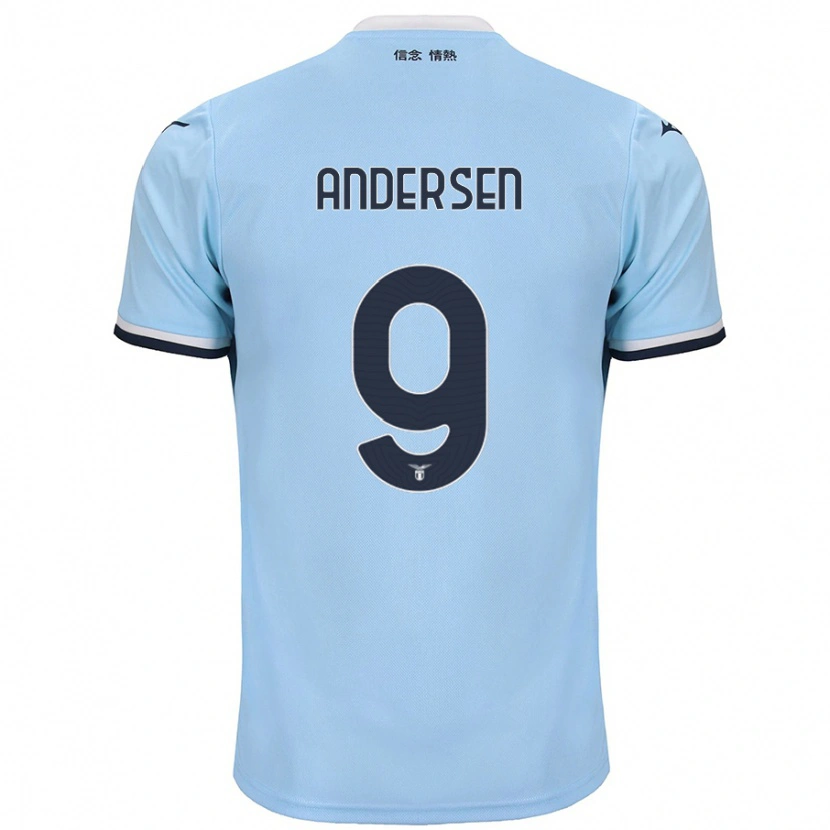 Danxen Kinderen Signe Holt Andersen #9 Blauw Thuisshirt Thuistenue 2024/25 T-Shirt