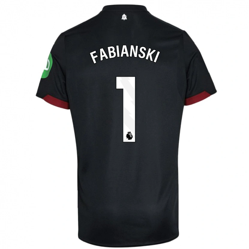 Danxen Kinderen Lukasz Fabianski #1 Zwart Wit Uitshirt Uittenue 2024/25 T-Shirt