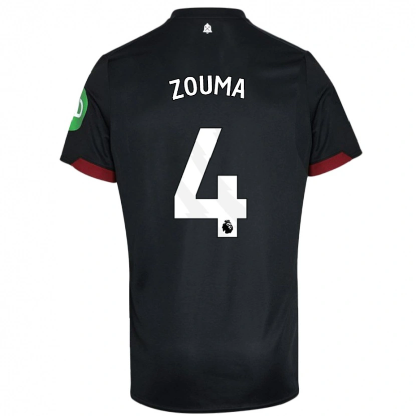 Danxen Kinderen Kurt Zouma #4 Zwart Wit Uitshirt Uittenue 2024/25 T-Shirt