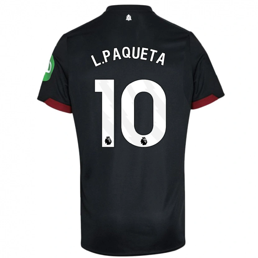 Danxen Kinderen Lucas Paquetá #10 Zwart Wit Uitshirt Uittenue 2024/25 T-Shirt