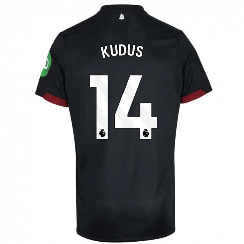 Danxen Kinderen Mohammed Kudus #14 Zwart Wit Uitshirt Uittenue 2024/25 T-Shirt