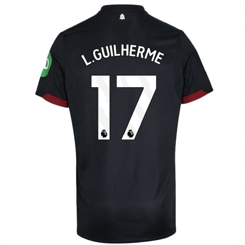 Danxen Kinderen Luis Guilherme #17 Zwart Wit Uitshirt Uittenue 2024/25 T-Shirt