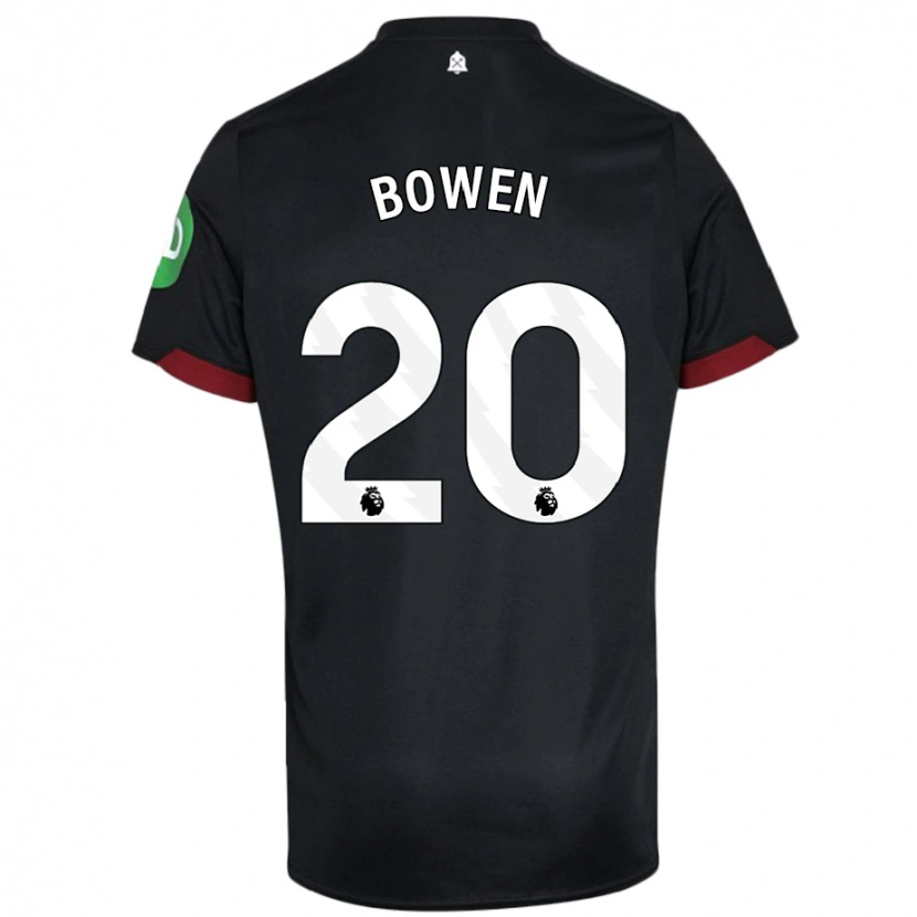 Danxen Kinderen Jarrod Bowen #20 Zwart Wit Uitshirt Uittenue 2024/25 T-Shirt